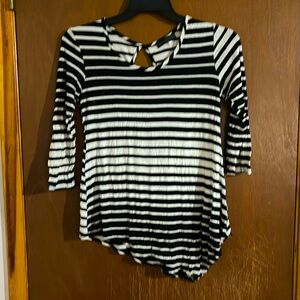 Black and white striped long sleeve shirt